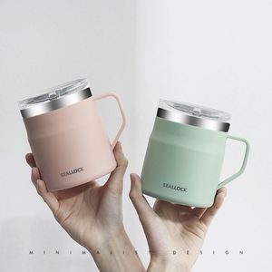 ฝาปิดแก้วน้ำสแตนเลสแบบมีฉนวนพร้อมหูจับ ขนาด 450/550/650 มล. สไตล์คลาสสิก สำหรับใช้ในสำนักงาน ของขวัญทางธุรกิจ สำหรับกาแฟ ชา - Product Image 1