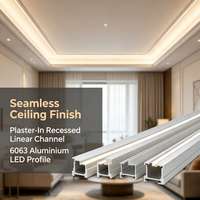 Profilé LED en aluminium 6063 de haute qualité, encastrable, pour éclairage linéaire, idéal pour les projets de plafonds.