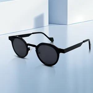 महिला पुरुषों के लिए धातु विंटेज ध्रुवीकृत धूप का चश्मा के साथ कस्टम लोगो छोटे गोल फ्रेम Uv400 ऑप्टिकल धूप का चश्मा