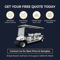 Voiture de golf électrique 8 places Tarion Resort Hotel, 60V 100Ah, moteur 4kW, autonomie 90km, véhicule de tourisme, logo OEM personnalisé disponible