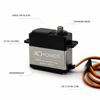 Servomoteur numérique étanche XQ-POWER 35-40kg-cm à couple élevé, 6,8V, engrenage en titane, 180 degrés pour voiture RC 1/8 1/10