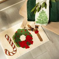 Tapis de Noël en fausse fourrure de cachemire, épais et moelleux, fabriqué à la machine, pour salon, antidérapant, résistant à l'usure, facile à nettoyer, décoration