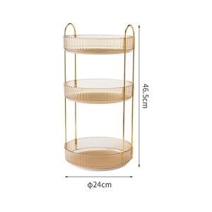 Organizer per il trucco in oro a 3 strati porta frutta per tavolo da bagno da scrivania - Product Image 1