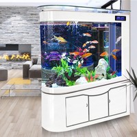 Aquarium en verre Bullet, séparateur d'espace moderne et luxueux pour salon, 600L, ovale, pour poissons dragons, avec filtre de fond