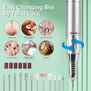 45000RPM Nail <b>Drill</b> Manicure Machine Rechargeable Electric Nail Sander With Pause Mode Nails Lathe Gel Cutting Remove Tool - Product Image 5
