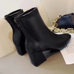 <span class=keywords><strong>Botas</strong></span> de Mujer, Estilo 2026, Botines de Invierno con Punta Cuadrada, Cierre Trasero, Tacón <span class=keywords><strong>Grueso</strong></span> y Medio - Product Image 4