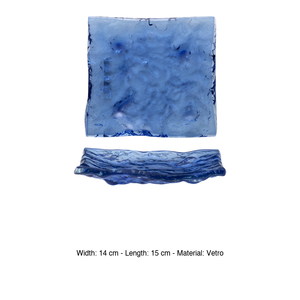 Piatto in Vetro <span class=keywords><strong>Azzurra</strong></span> Lavorato a Mano 15 x 14 cm per Ristoranti, Catering, Forniture Alberghiere, Vendita all'Ingrosso - Product Image 3