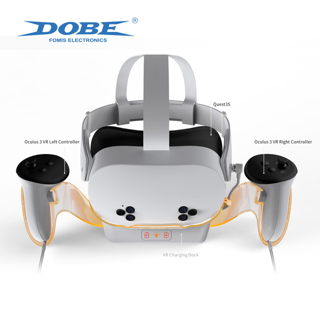 DOBE Compatible with Meta Quest 2/3/3S Headset VR Charging Station Controller Charging Dock VR Accessories for Meta Quest 3