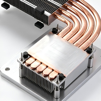 Dissipateur thermique personnalisé à caloducs, 6 caloducs en cuivre, ailettes en aluminium, base usinée CNC, refroidissement thermique pour IGBT, laser, chargeur EV