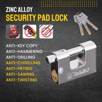 Cadenas en laiton robuste 3 clés en forme de D anticoupure protection industrielle serrure matérielle 3 côtés ordinateur étanche antivol