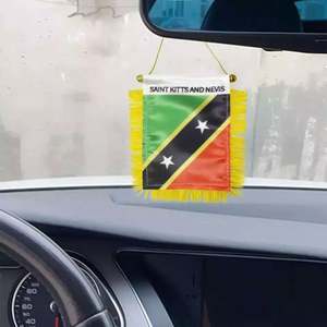 Personalizado Mini coche ventana espejo colgante nacional país banderín St <span class=keywords><strong>Kitt</strong></span> y Nevis bandera banderines - Product Image 4