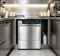 Lavavajillas Comercial Independiente de Acero Inoxidable Automático con Capacidad para 12 Juegos de Vajilla para Bares, Cafeterías y Hogares
