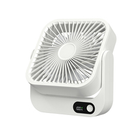Ventilateur de bureau magnétique portable 2025, batterie 4000 mAh, 5 vitesses, numérique, fixation magnétique pour plafonds, murs, voiture, en plastique
