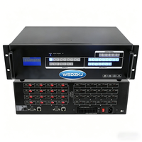Commutateur matriciel sans coupure Hardrock 4K60Hz 16 entrées/sorties en métal noir avec extraction audio et contrôle Web/RS232