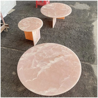 Table basse carrée moderne en marbre onyx rose pur pour appartement, villa, grand hôtel, salon, projet de design