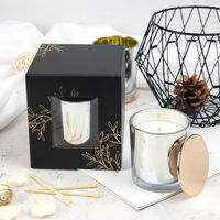 Bougie parfumée en cire de soja écologique 7oz 10oz, étiquette privée, parfum aromathérapie, pot en verre plaqué or/argent, décoration d'intérieur