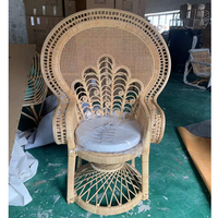 Mobilier d'extérieur, terrasse de jardin, chaise paon en rotin d'extérieur