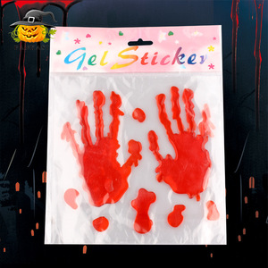 Autocollants en gel pour Halloween, mains sanglantes, décorations de fenêtre auto-adhésives, décoration de fête - Product Image 2