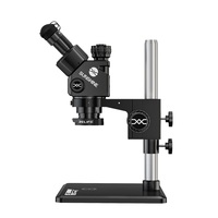 Microscopio Trinocular RELIFE M9T-B11 con Lente de Zoom Continuo 6-45X, Adaptador 0.5CTV y Base de Gran Área para Reparación de Teléfonos/PCB