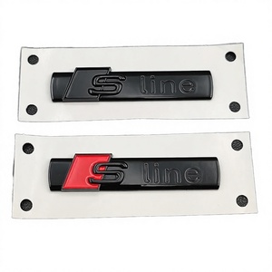 NUOYANING Lussuoso <span class=keywords><strong>Logo</strong></span> 3D in Metallo Nero <span class=keywords><strong>S</strong></span>-<span class=keywords><strong>Line</strong></span>, Adesivo per Parafango Auto per <span class=keywords><strong>Audi</strong></span> A1 A3 A4 A5 A6 Q2 Q5 Q7 Q3 S3 S4 S6 TT - Product Image 3