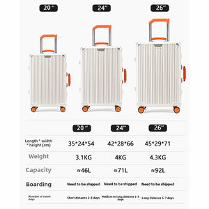 מזוודת טרולי איכותית, ניתנת להתאמה אישית, אופנתית, רב צבעונית, עמידה, קלת משקל, עשויה פוליקרבונט, לנסיעות, עסקים ולקולג'. - Product Image 2