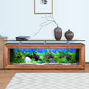 Cubo de Vidro Transparente Personalizado e Ecológico com Iluminação LED para Exibição em Mesa de Sala de Estar, Suporte para TV, Aquário - Product Image 5