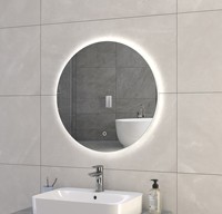 Miroir de salle de bain rond intelligent à écran tactile LED, éclairage intégré, certifié CE, pour maison connectée – Nouveauté européenne en promotion