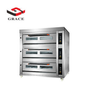 वाणिज्यिक बड़े रोटी पाक बिजली और गैस 2 में 1 ओवन 3 डेक 9 ट्रे बिजली ओवन - Product Image 1