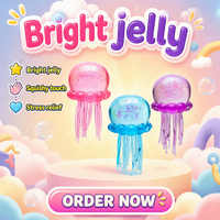 Jouet anti-stress souple en TPR transparent scintillant en forme de méduse, à presser, pour adolescents et adultes, idéal pour les fêtes et les farces