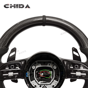 Volant en fibre de carbone suédé pour Mer-ce-ess Be-nzs W204 W222 S500 S400 A45 C63 W218 W219 a <span class=keywords><strong>C</strong></span> Classe E GLA CLA CLS - Product Image 6