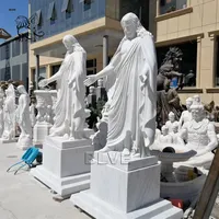 Patung Luar Ruangan Besar Yesus Ukiran Batu Putih Ukuran Hidup Taman Gereja BLVE Patung Marmer Kristus The Redeemer