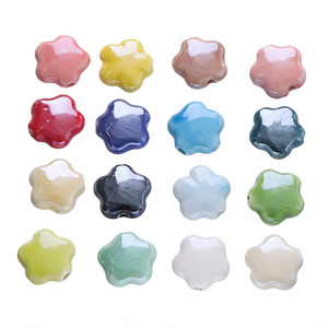 Ceramic Star Beads 14.5x15mm For Jewelry Making Loose Beads <b>Stringing</b> DIY Accessories Hanadama Shape Multicolor - Product Image 5