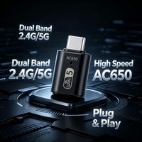 Carte WiFi Type C 600 Mbps 802.11AC 2,4 GHz / 5 GHz Adaptateur WiFi double bande Prise en charge du mode AP souple