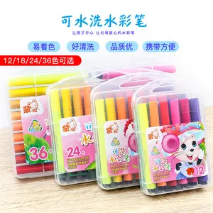 Kids school supplies stationery set Wholesale Washable Art Coloured dual head marker pen 12 colors pens in a pack for school