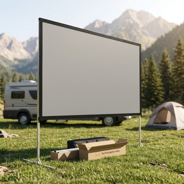 Fast Fold ALR Projector Screen  Ambient Light Rejecting Screen with Quick Setup for Outdoor Movies & Business Presentations