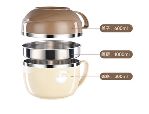 Bols à nouilles en acier inoxydable 304 avec poignée, portables, pour soupe, ramen, bureau, maison, cuisine, boîte à lunch - Product Image 2