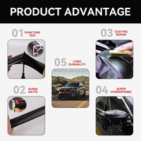 Film de protection de peinture automobile TPU noir mat 7,5 mil, auto-réparant, garantie 10 ans, TPH Satin PPF, vente en gros