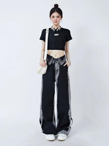 <strong>Ladies</strong> <strong>Trousers</strong> Y2k Hot High Street <strong>Cuffed</strong> Jeans Women's New Autumn Design Feeling Loose Thin Matching Wide Leg Pants - Product Image 3