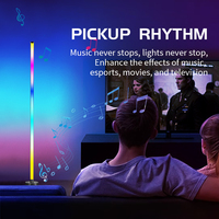 Luz de suelo inteligente inalámbrica RGB con modo de ritmo y brillo ajustable para PC, TV, retroiluminación, fiestas, streamers y estudio
