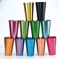 Tasse à eau en aluminium personnalisée avec logo imprimé en usine, sensible au froid, changeant de couleur, à paroi simple, mug en aluminium à changement de couleur, plusieurs tailles