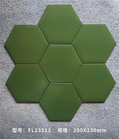Carrelage hexagonal en porcelaine mate couleur unie 200x230mm 9mm d'épaisseur antidérapant Garantie 5 ans Collection multi-tons pour sol et mur