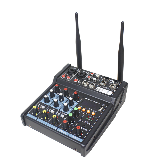 120W Speaker Output Compact PA Audio Mixer With UHF Microphones
