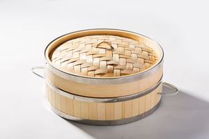 <span class=keywords><strong>Vaporera</strong></span> de Bambú Ecológica de Lujo, Artesanía Tradicional, para Cocinas de Gas e Inducción, Capacidad de 2L, con Tapa de Bambú, para el Hogar - Product Image 2