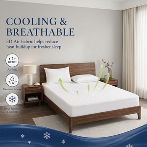 Protège-matelas rafraîchissant imperméable AOSEN en bambou, tissu 3D respirant, silencieux et doux, pour les personnes ayant chaud la nuit - Product Image 1