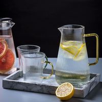 Ensemble théière en verre blanc froid Wonder 1400 ml en gros, écologique, passe au lave-vaisselle, design minimaliste pour la cuisine à domicile