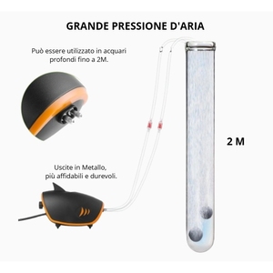 Oxigenador de Acuario Silencioso de 415L/H, Bomba de Aire LED con 2 Salidas, Flujo Ajustable de 50-700L, SC ECOMMERCE KY-A81Q-HFTZ, Accesorios en Caja - Product Image 4