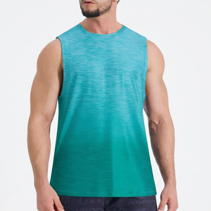 Camiseta sin Mangas Personalizada para Hombre, Cuello Redondo, Color Sólido, Tejido de Poliéster, Secado Rápido, Ropa Deportiva - Product Image 1
