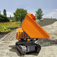 Mini-dumper sur chenilles, petit chargeur sur chenilles en caoutchouc, camion de transport, mini-dumper sur chenilles rotatif, capacité de levage 1200 kg avec moteur CE EPA