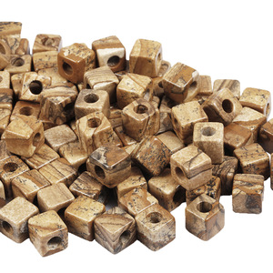 Bán buôn 10x10 mét vuông hạt đá quý tự nhiên lỗ lớn Rose Quartz vuông Bead cho Diy earing đồ trang sức - Product Image 5