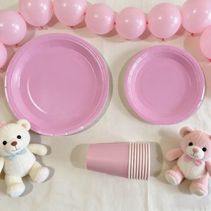 DAMAI - Vajilla de Papel de Color Sólido para Fiestas, Juego de Vajilla Desechable de Color Liso, Platos de 7 y 9 Pulgadas, Vasos de Papel, Servilletas - Product Image 6